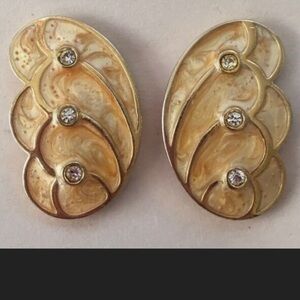 Vtg Earrings KJL Kenneth Jay Lane Avon Papillon Butterfly rhinestone designer